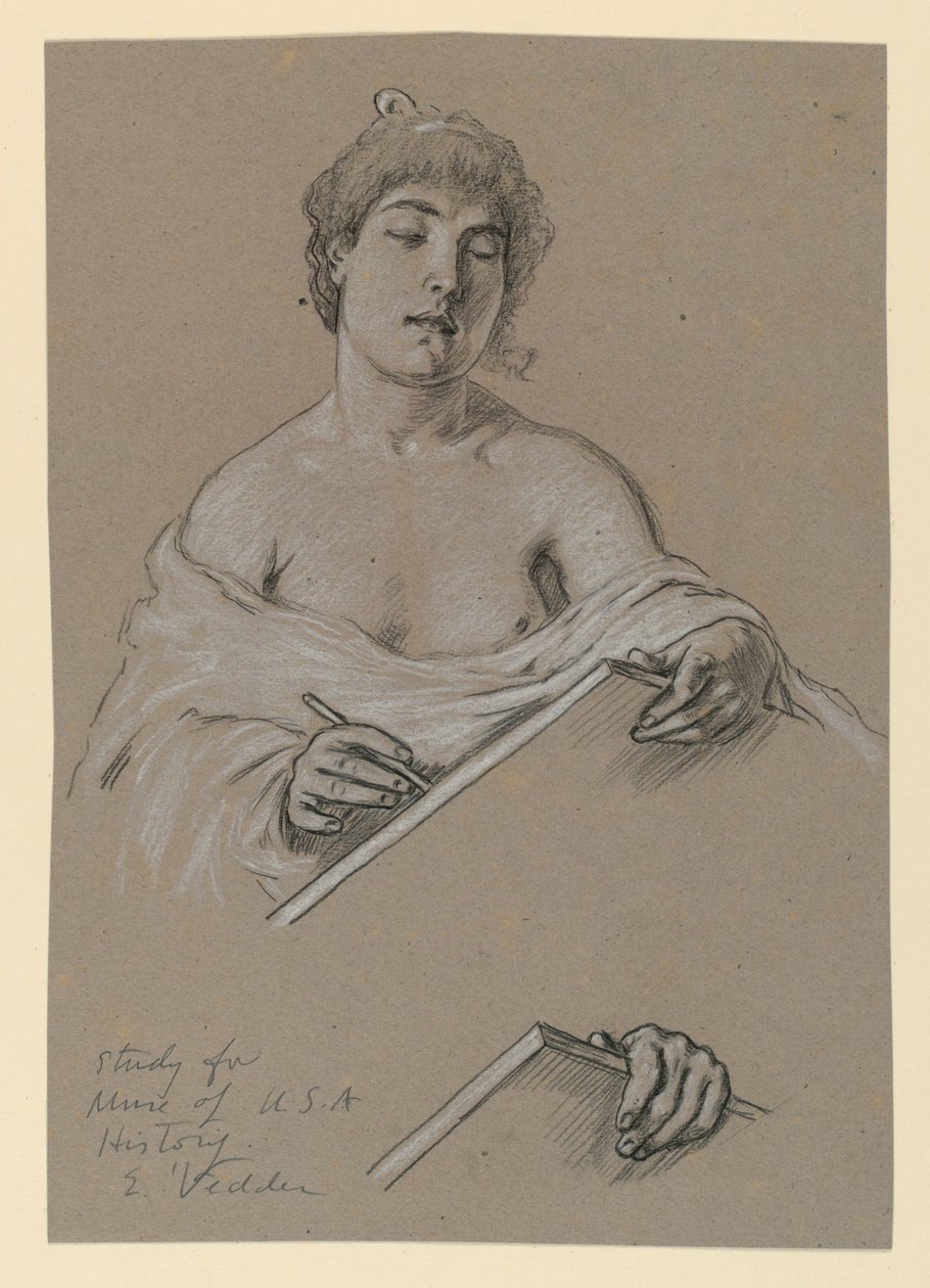 Studie für "Muse der Geschichte" von Elihu Vedder