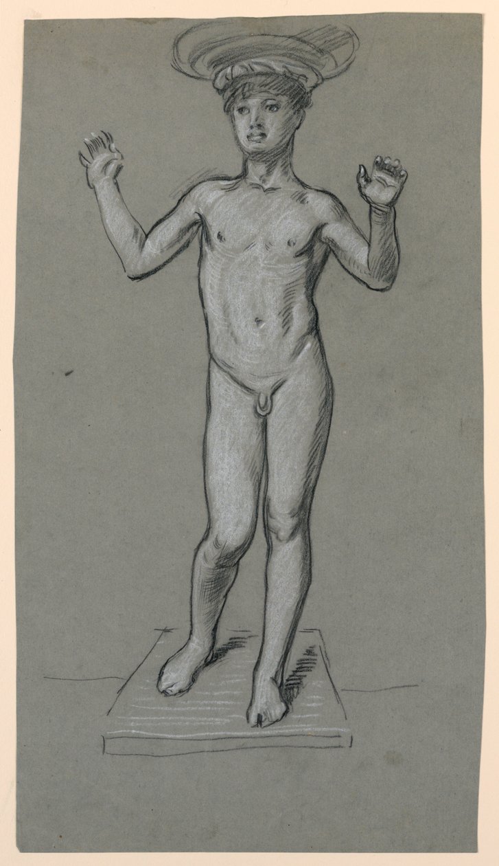 Figurenstudie für einen Brunnenentwurf von Elihu Vedder
