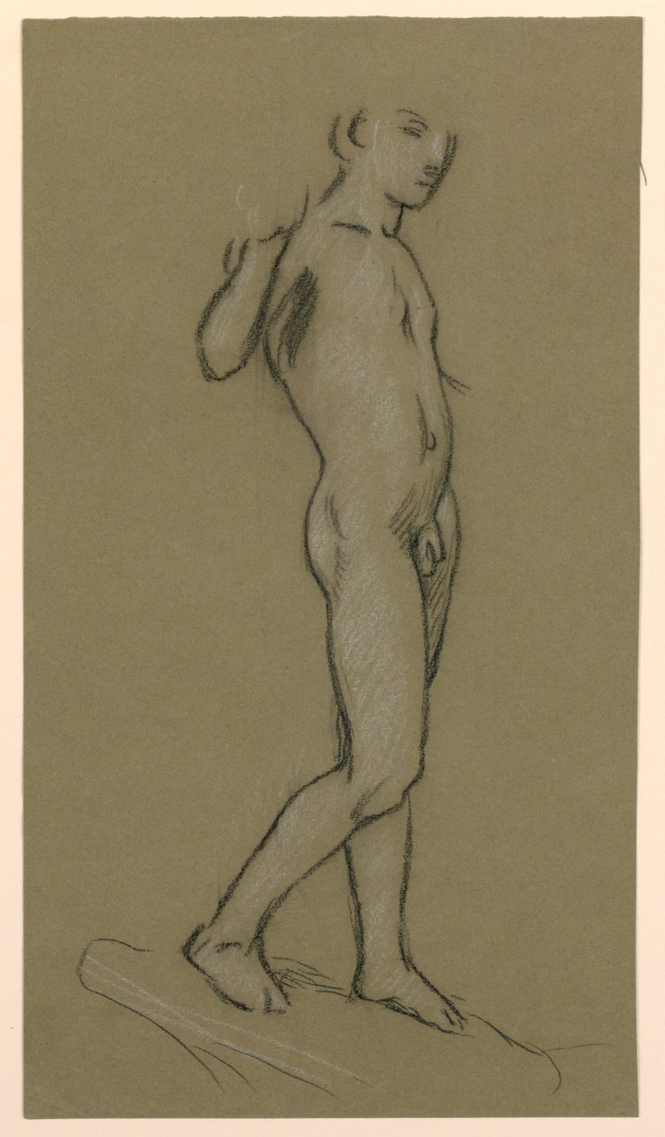Figurenstudie für einen Brunnenentwurf von Elihu Vedder