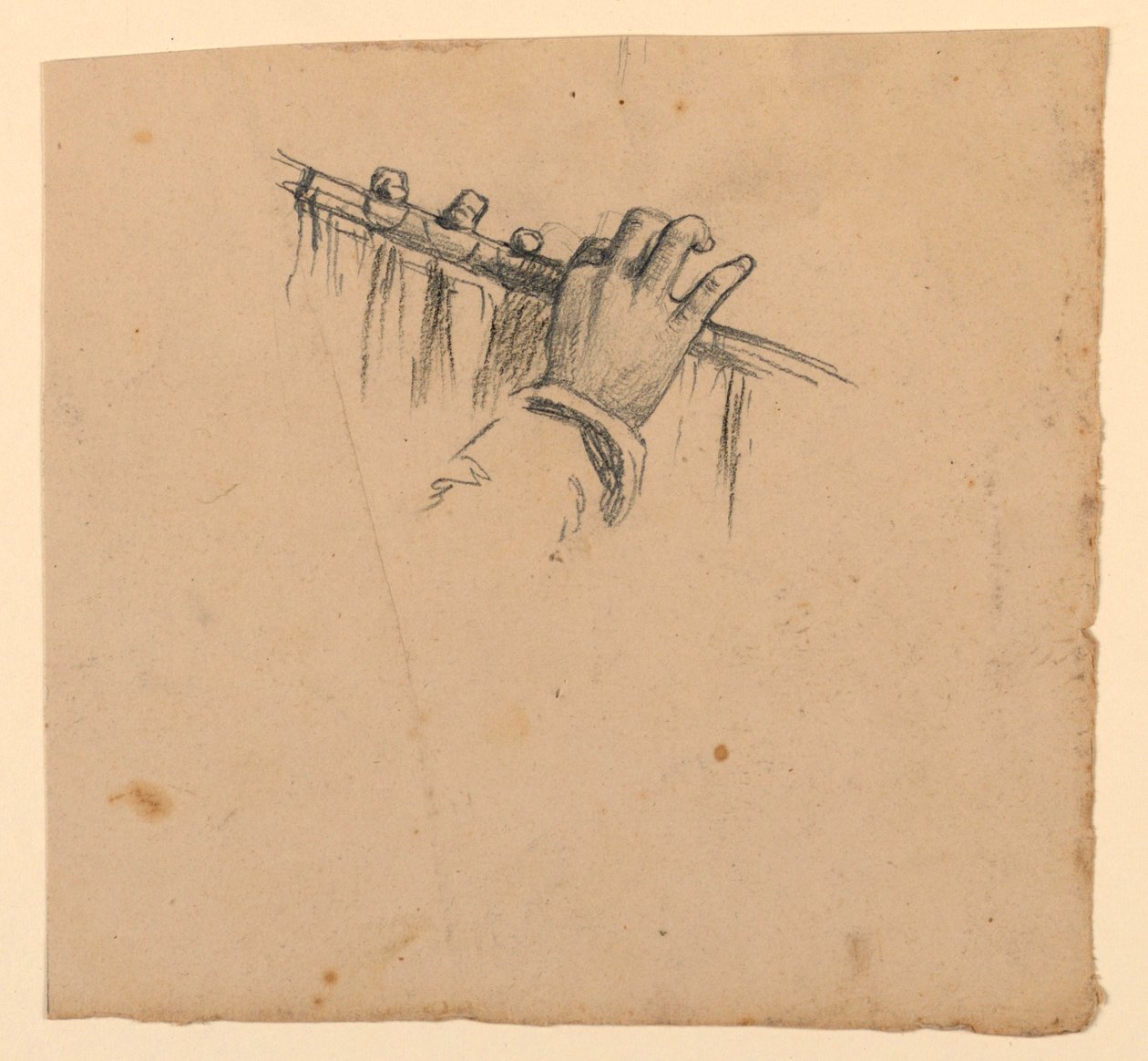 Studie von Händen, die eine Flöte halten von Elihu Vedder