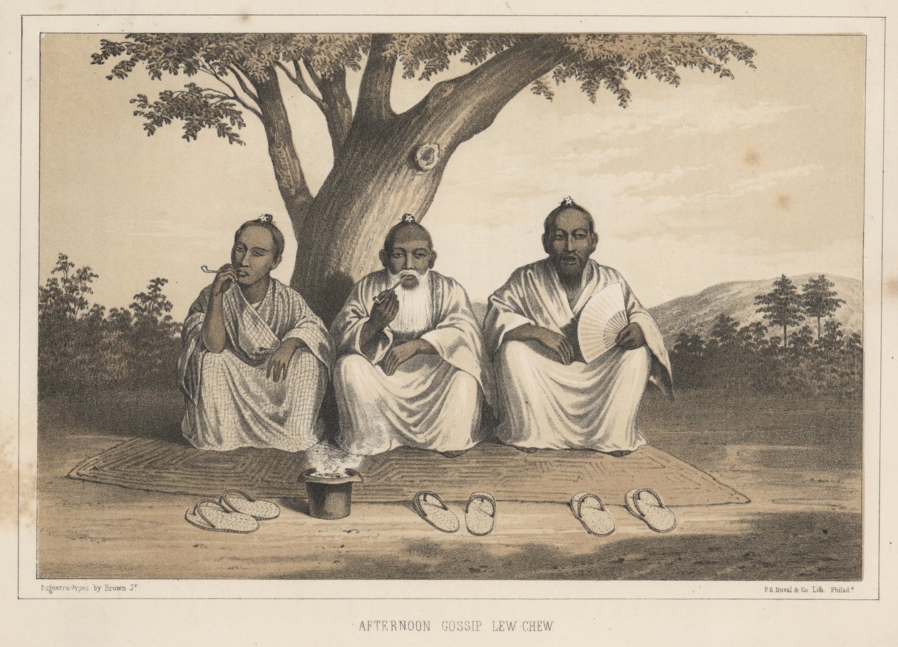 Nachmittagsklatsch, Lew Chew, 1855 von Eliphalet Brown