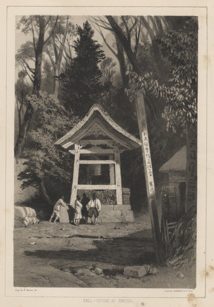 Glockenhaus in Simoda, 1855 von Eliphalet Brown