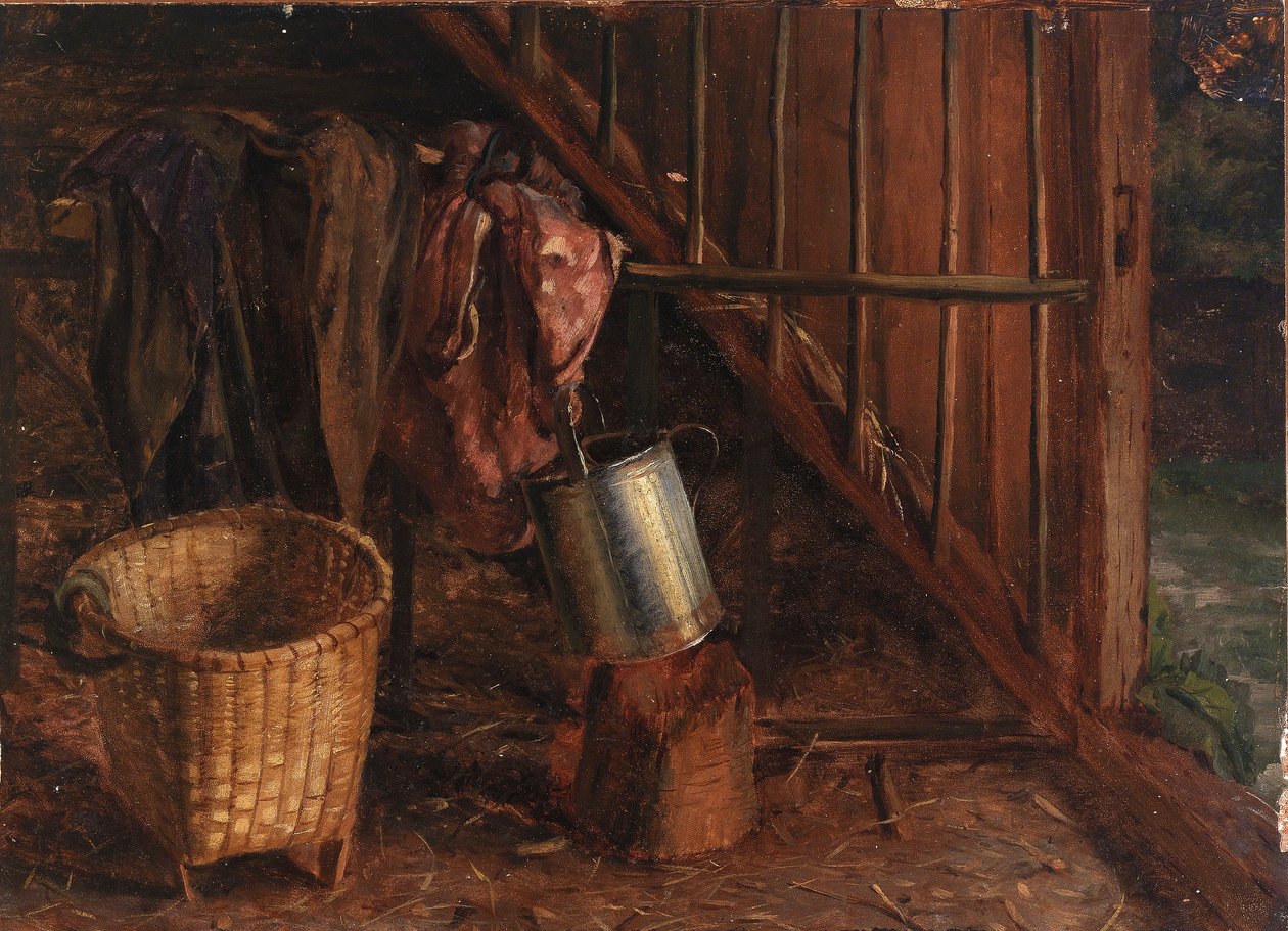 Innenansicht eines Stalls von Eliphalet Fraser Andrews