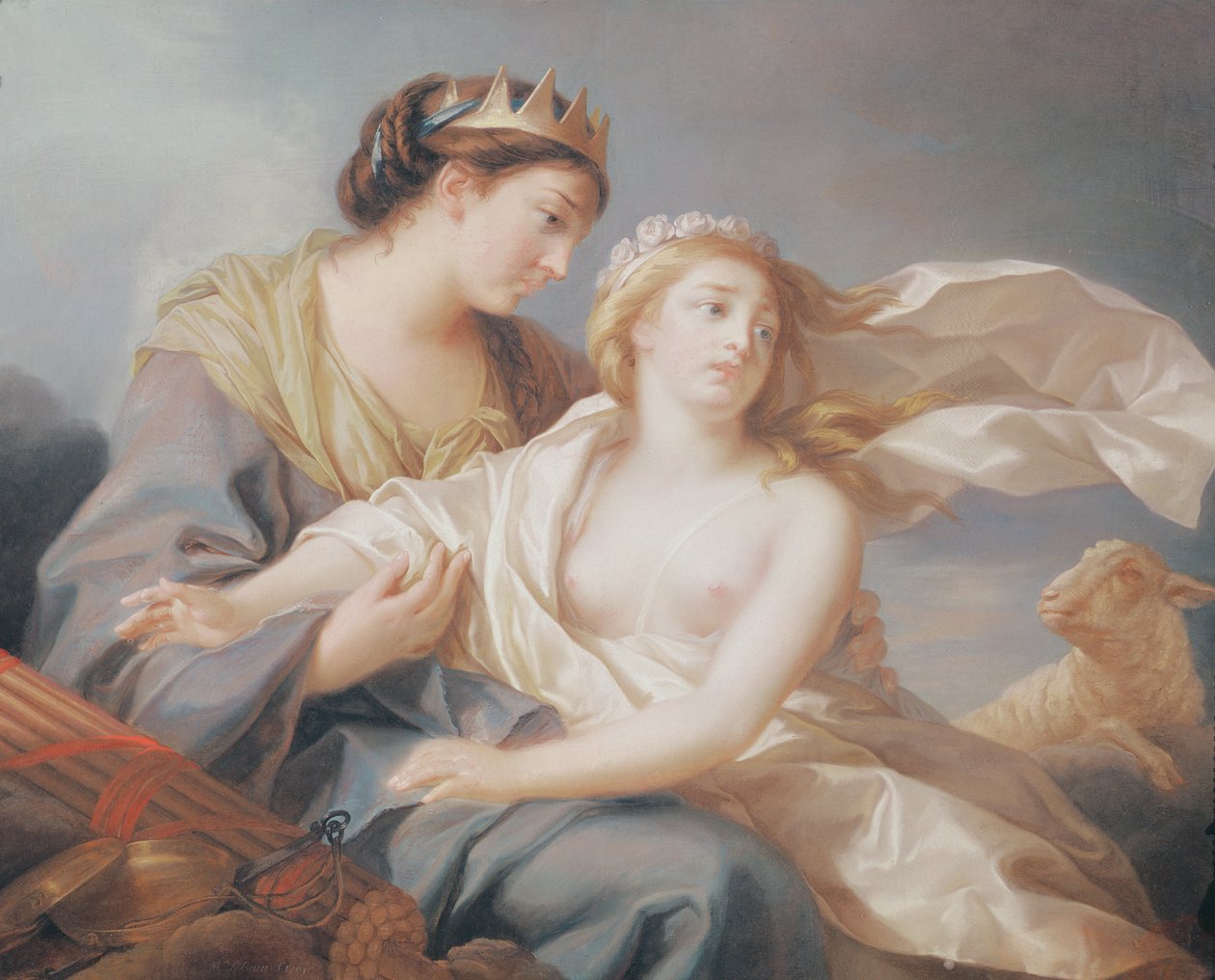 Die Unschuld sucht Zuflucht in den Armen der Gerechtigkeit von Elisabeth Louise Vigee Lebrun