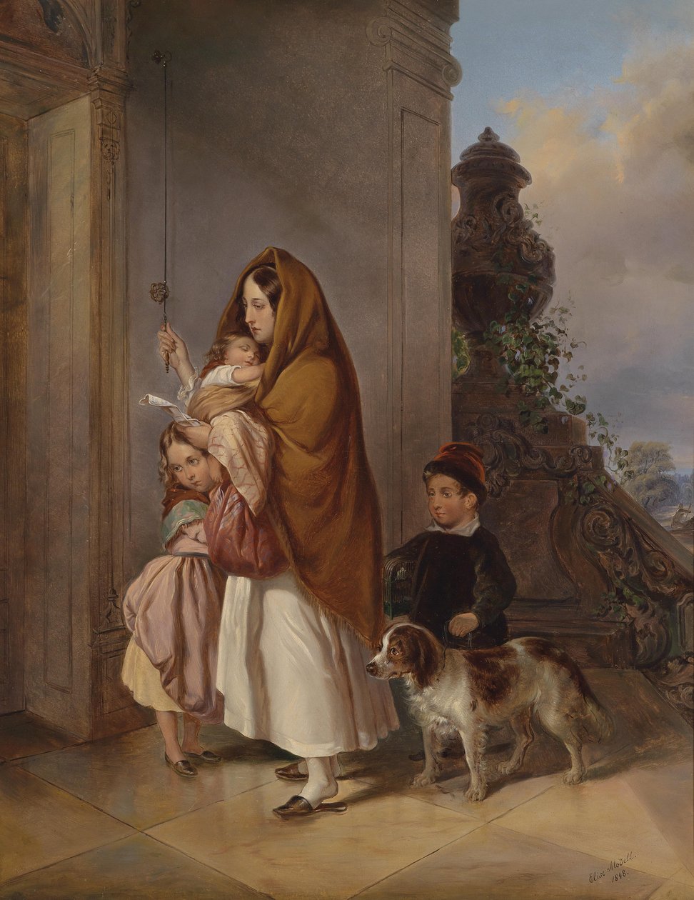 Mutter mit ihren Kindern in Not von Elisabeth Modell