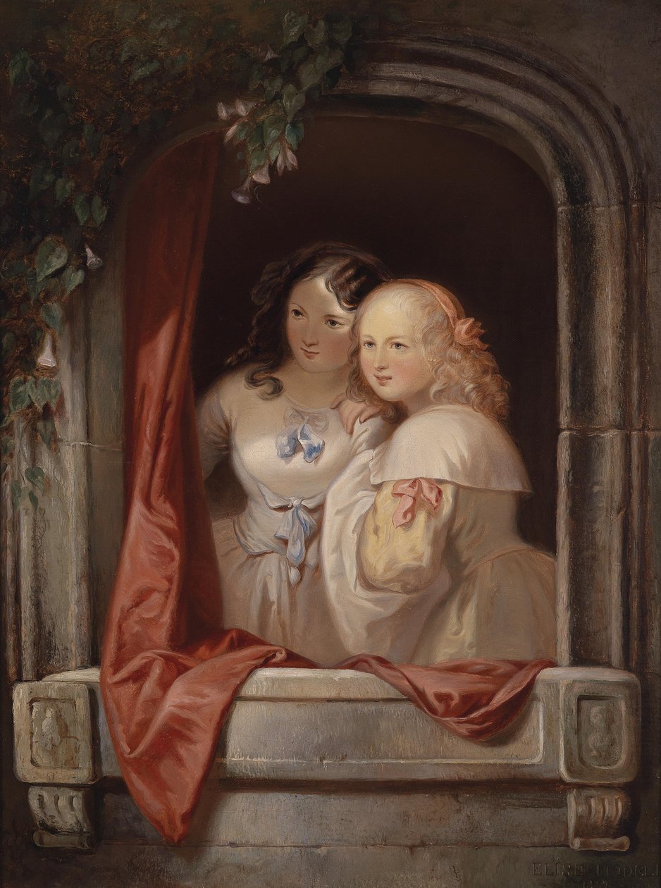 Zwei Mädchen am Fenster von Elisabeth Modell