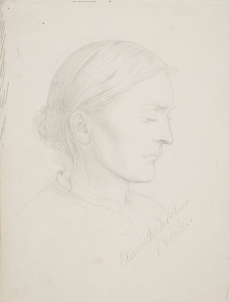 Ältere Frau im Profil von Elisabeth Jerichau Baumann