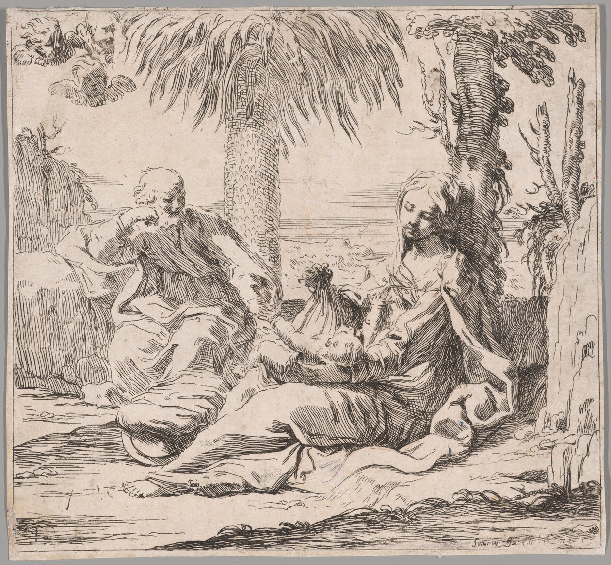 Die Rast auf der Flucht nach Ägypten von Elisabetta Sirani