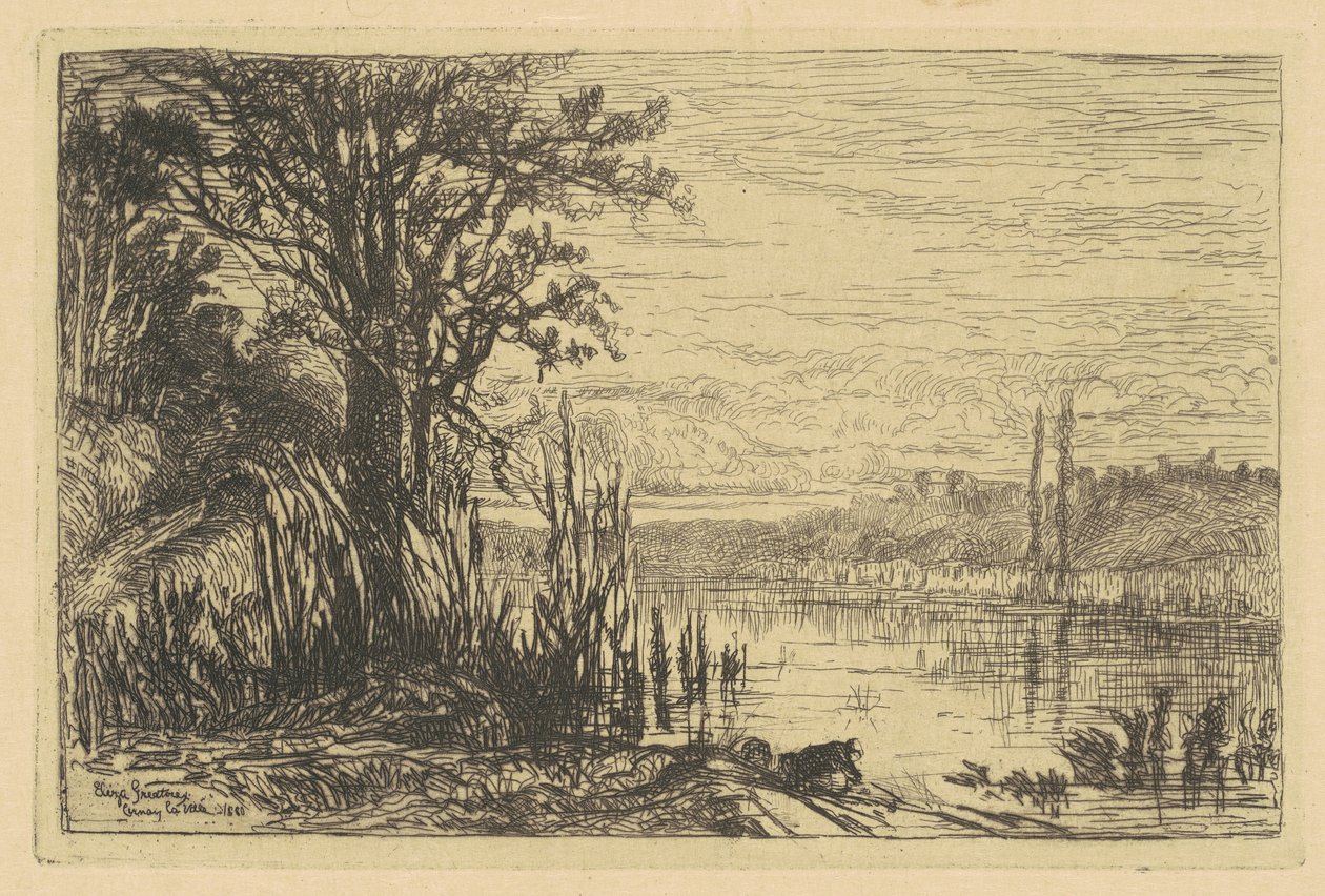 Der Teich in Cernay-la-Ville von Eliza Pratt Greatorex