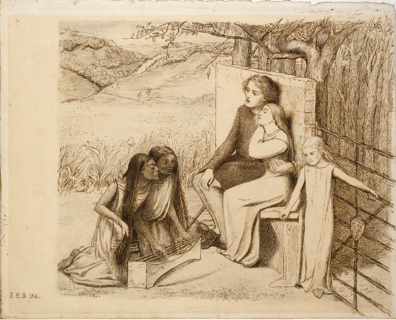 Zwei Liebende, 1854 von Elizabeth Siddal