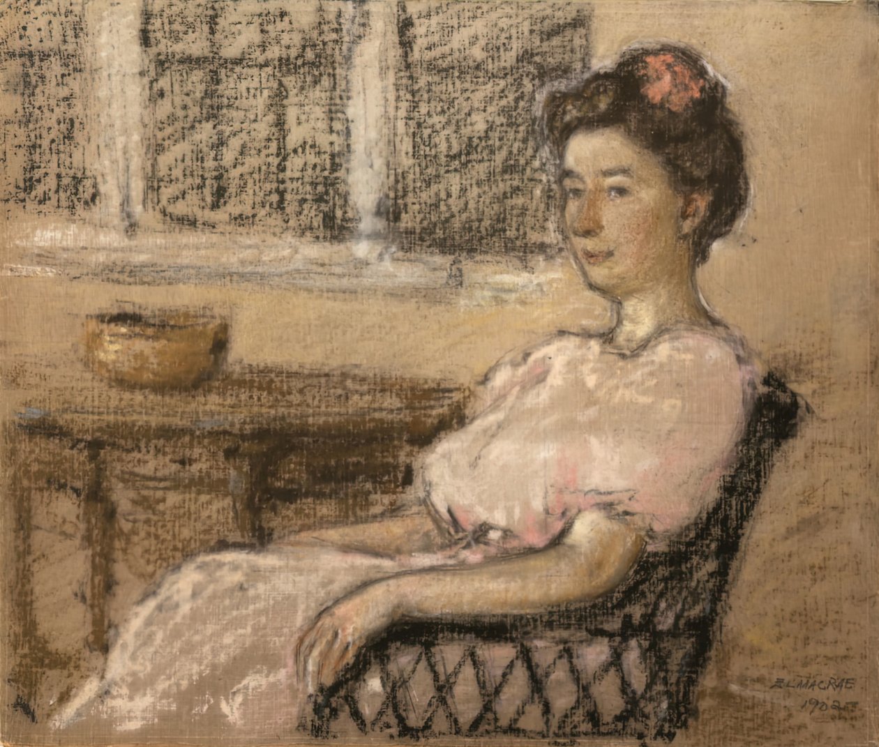 Sitzende Frau in Pink von Elmer Livingston MacRae