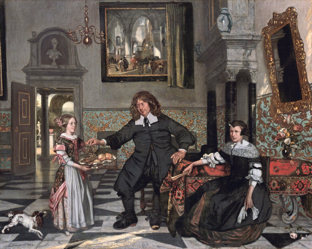 Porträt einer Familie in einem Innenraum von Emanuel de Witte