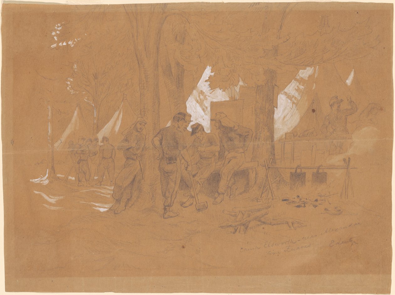 Camp Ellsworth, in der Nähe von Alexandria—Fünf Zouaven von Emanuel Gottlieb Leutze