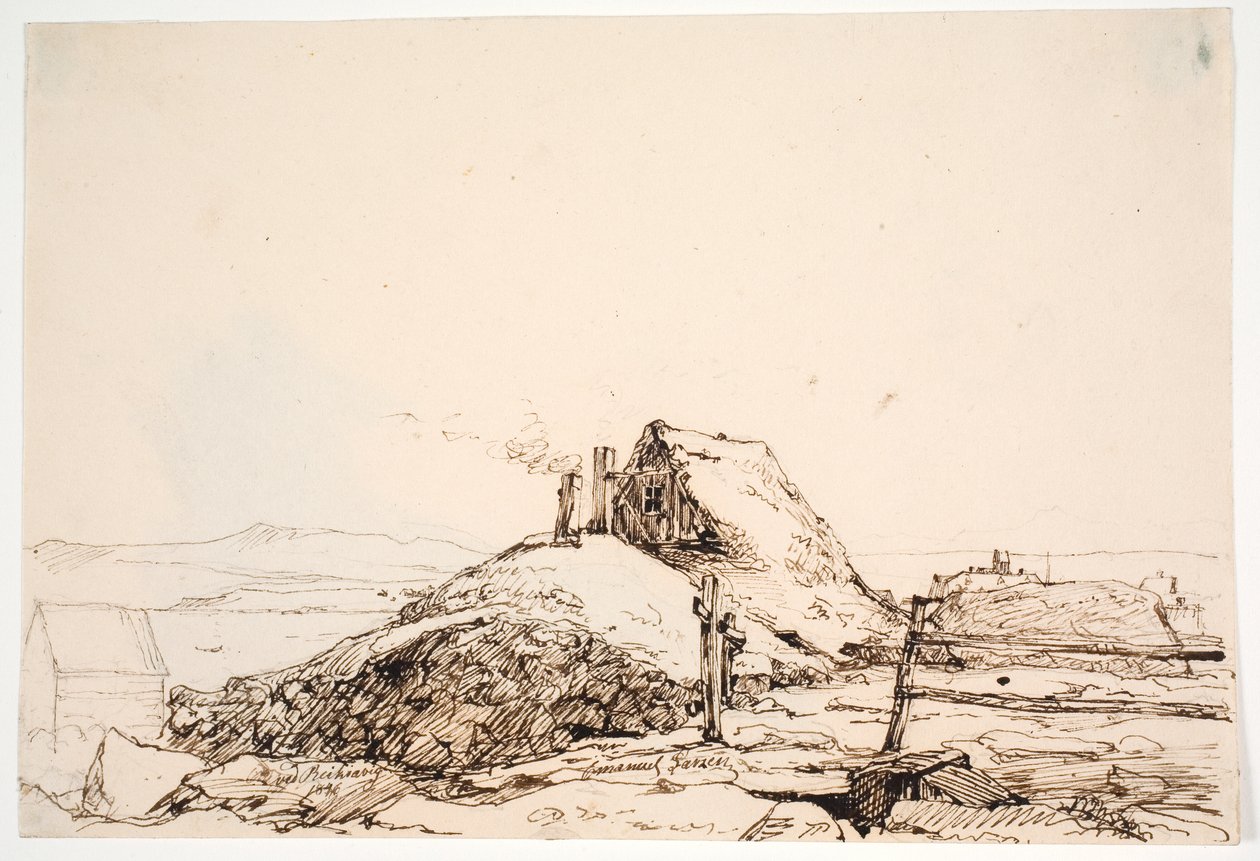 Erdhaus bei Reykjavik von Emanuel Larsen