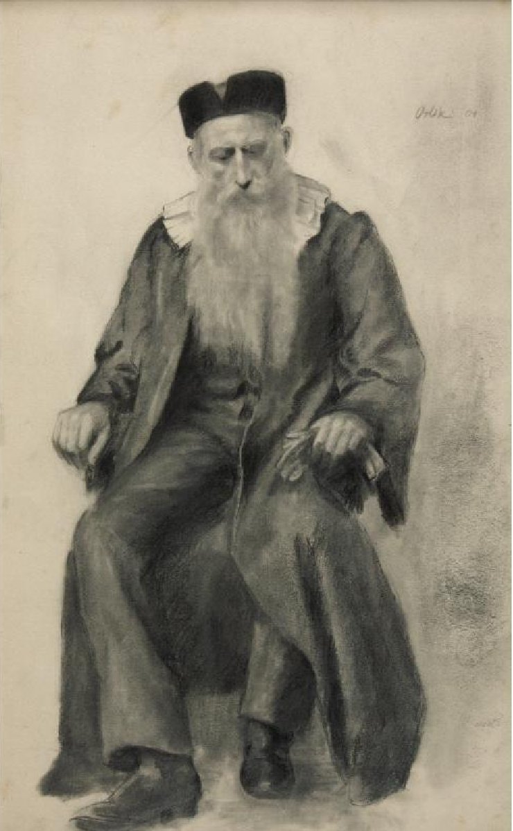 Porträt eines Rabbiners von Emil Orlik