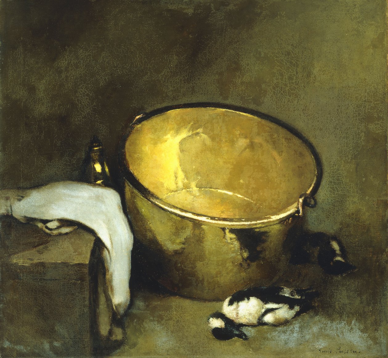 Stillleben mit Messingtopf von Emil Carlsen