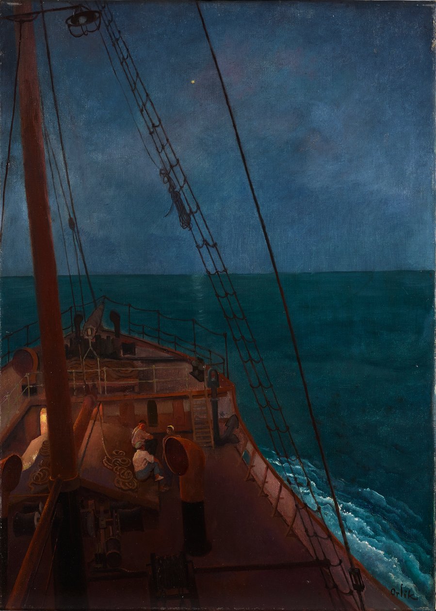 Nächtliche Fahrt im Mittelmeer von Emil Orlik