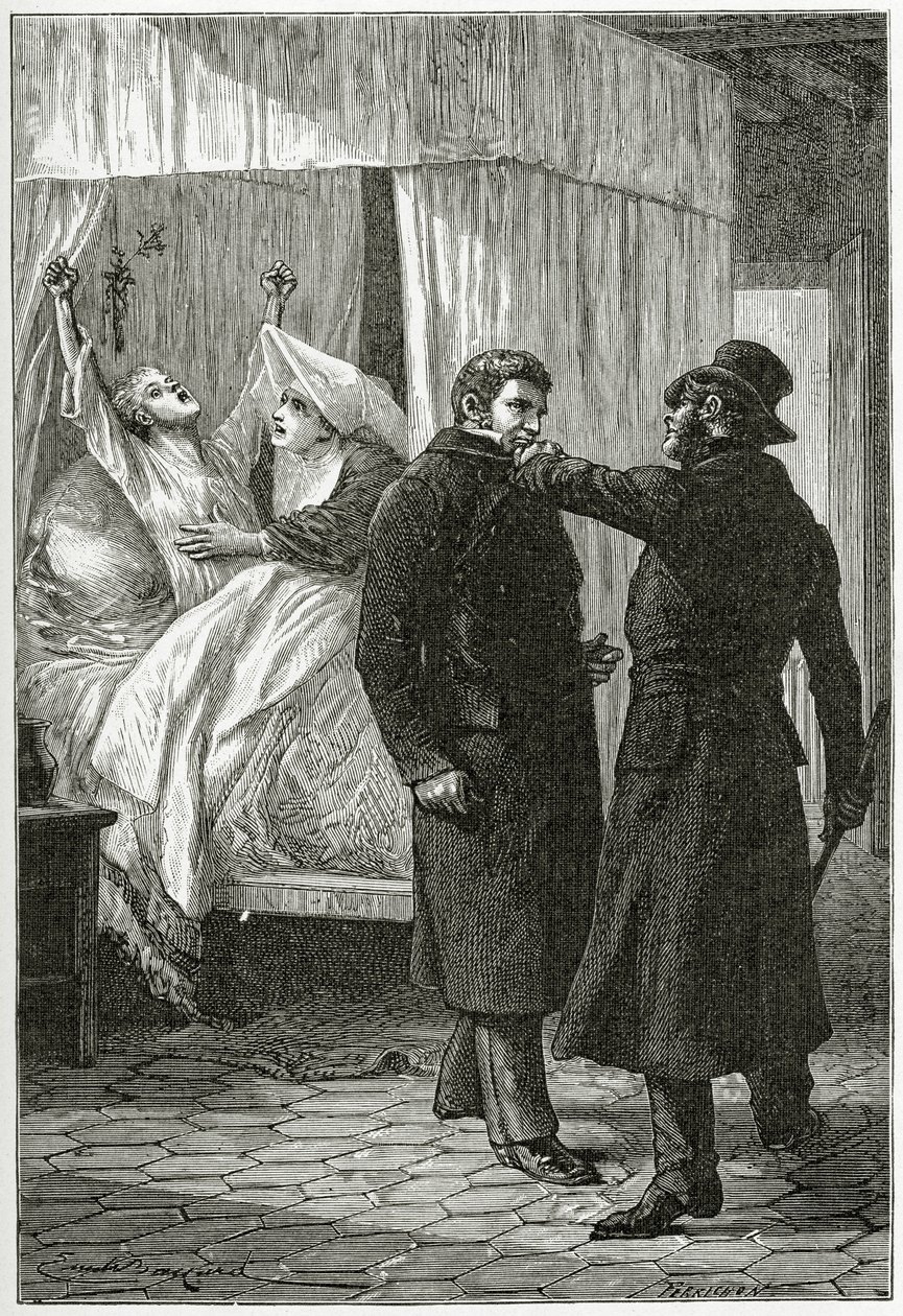 Der Tod von Fantine - Illustration aus Les Misérables, 19. Jahrhundert von Emile Antoine Bayard