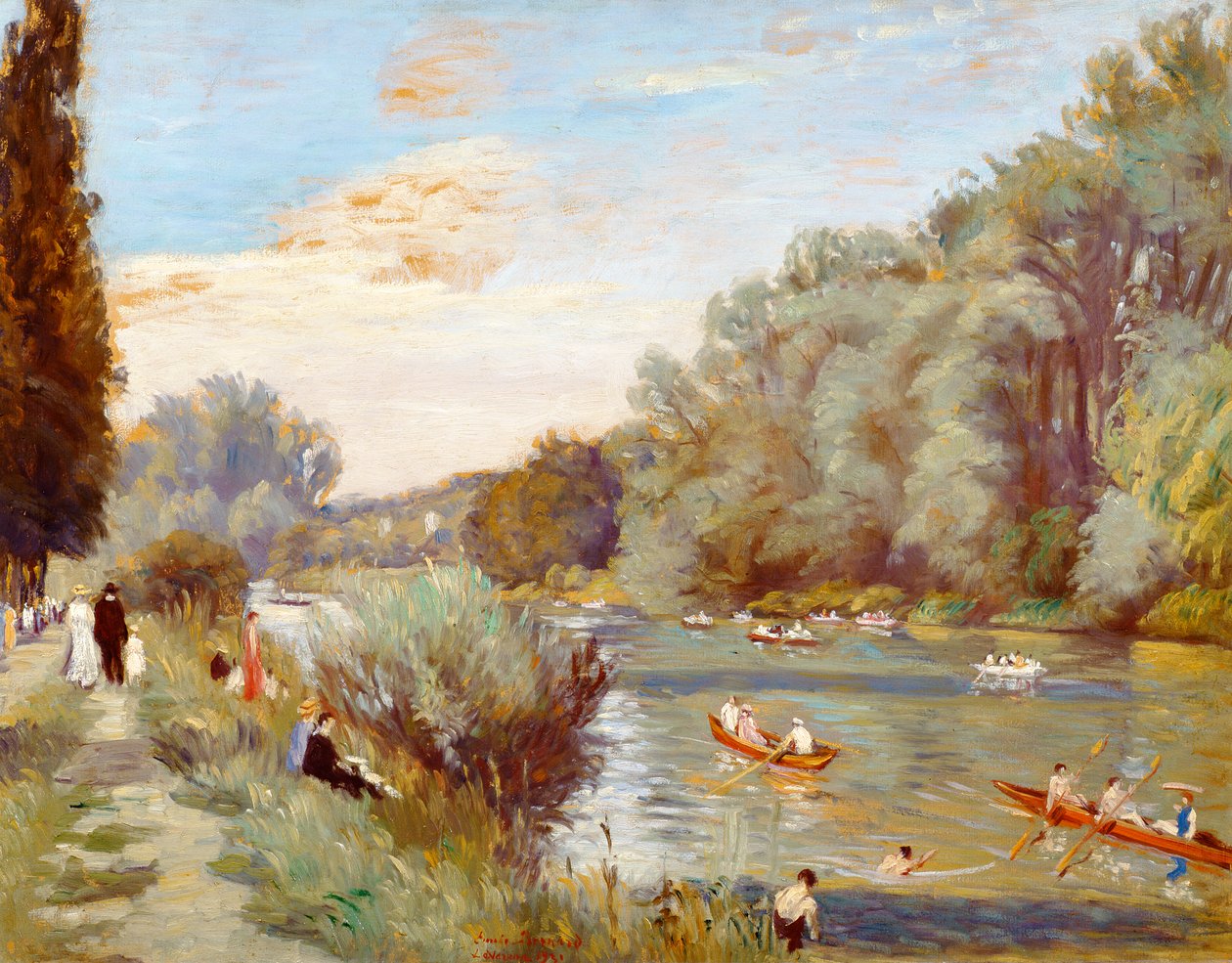 Ruderboote auf einem Fluss, 1931 von Emile Bernard