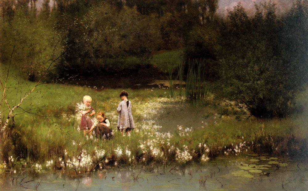 Blütenpflücken von Emile Claus