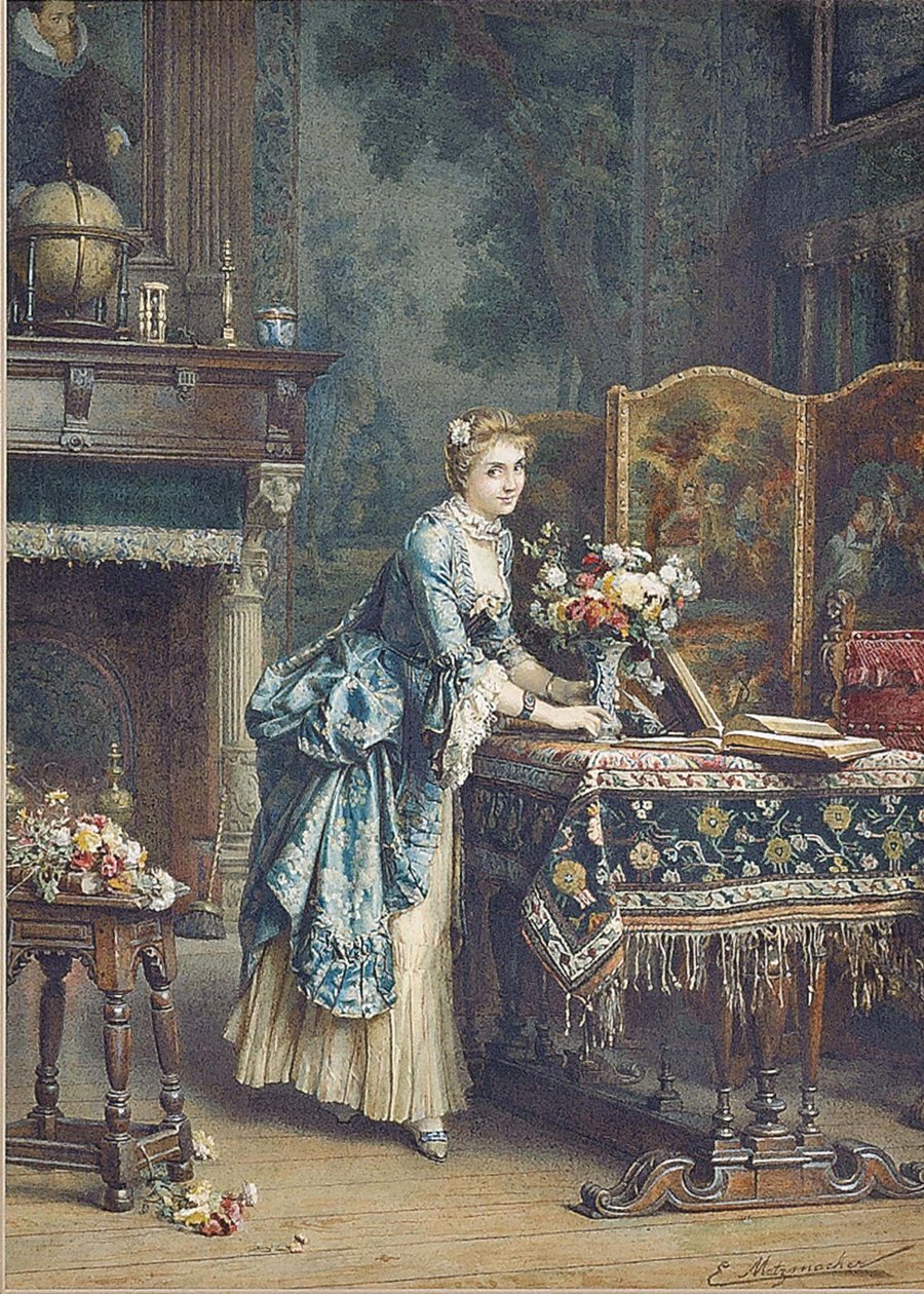 Blumen arrangieren von Emile Pierre Metzmacher
