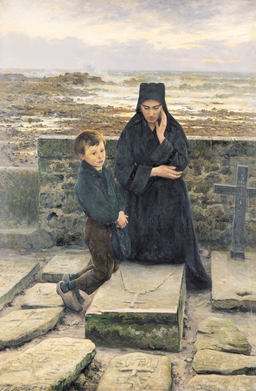 Die Witwe von der Ile de Sein, 1880 von Emile Renouf
