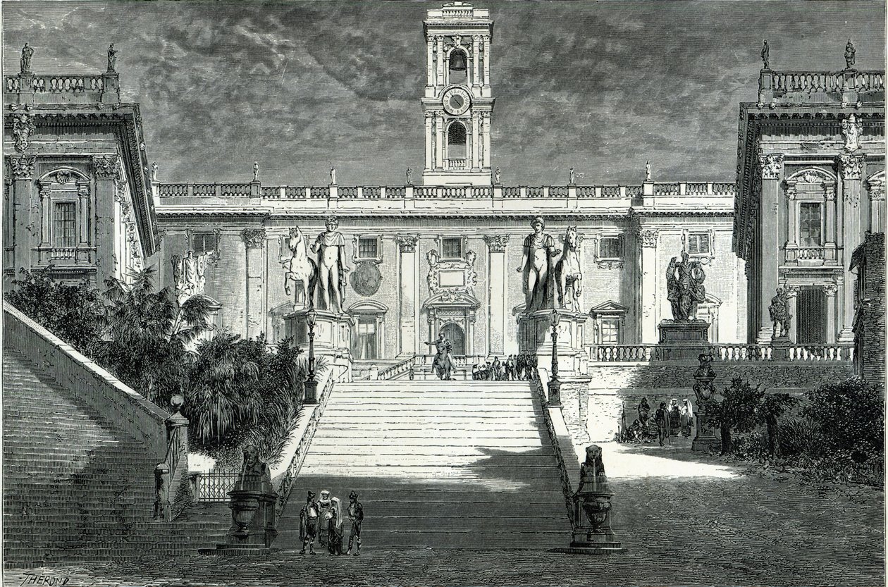 Fassade des Senatorenpalastes, Rom von Emile Theodore Therond