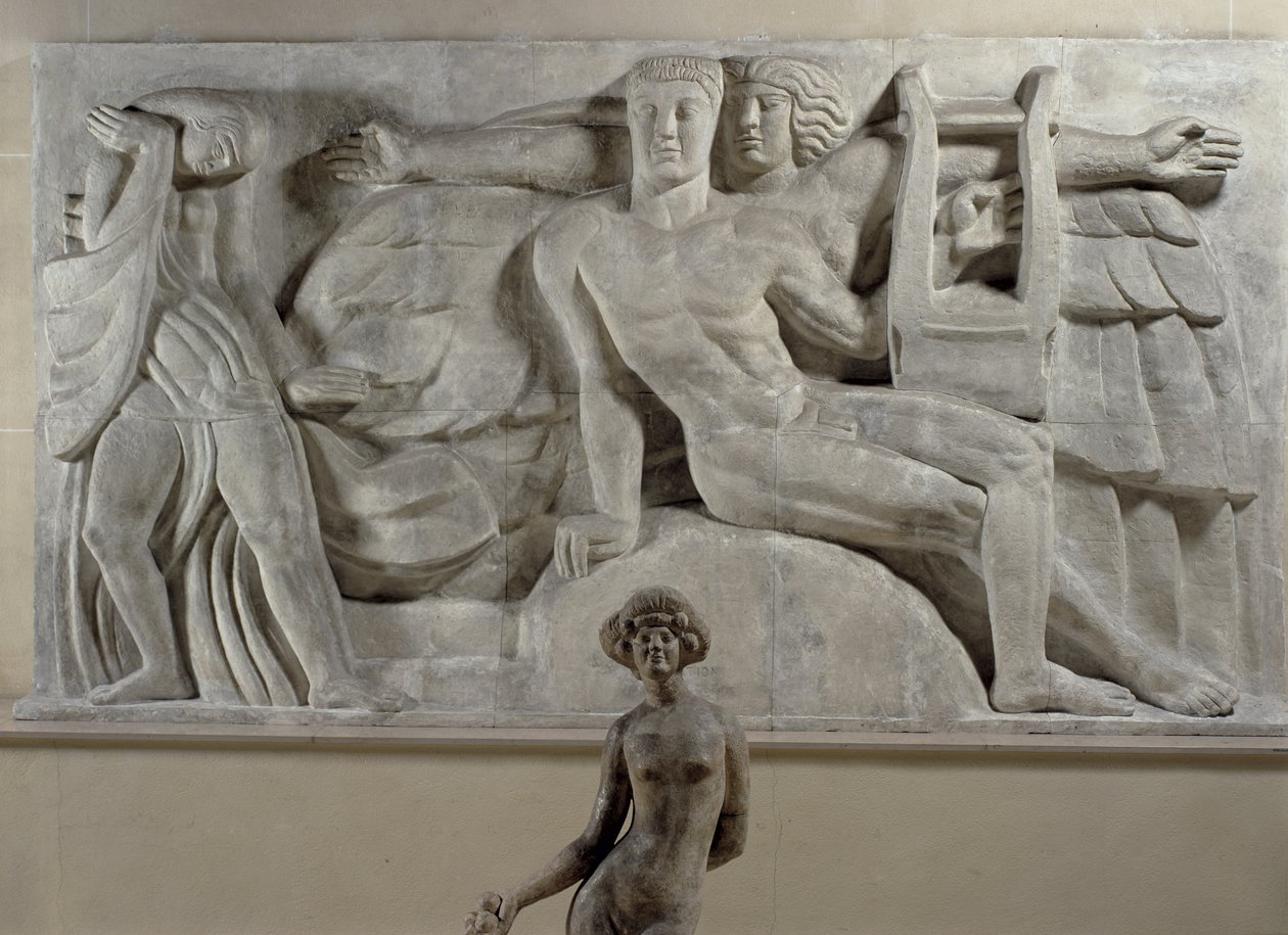 Apollo in Meditation mit einer Muse, 1912 von Emile Antoine Bourdelle
