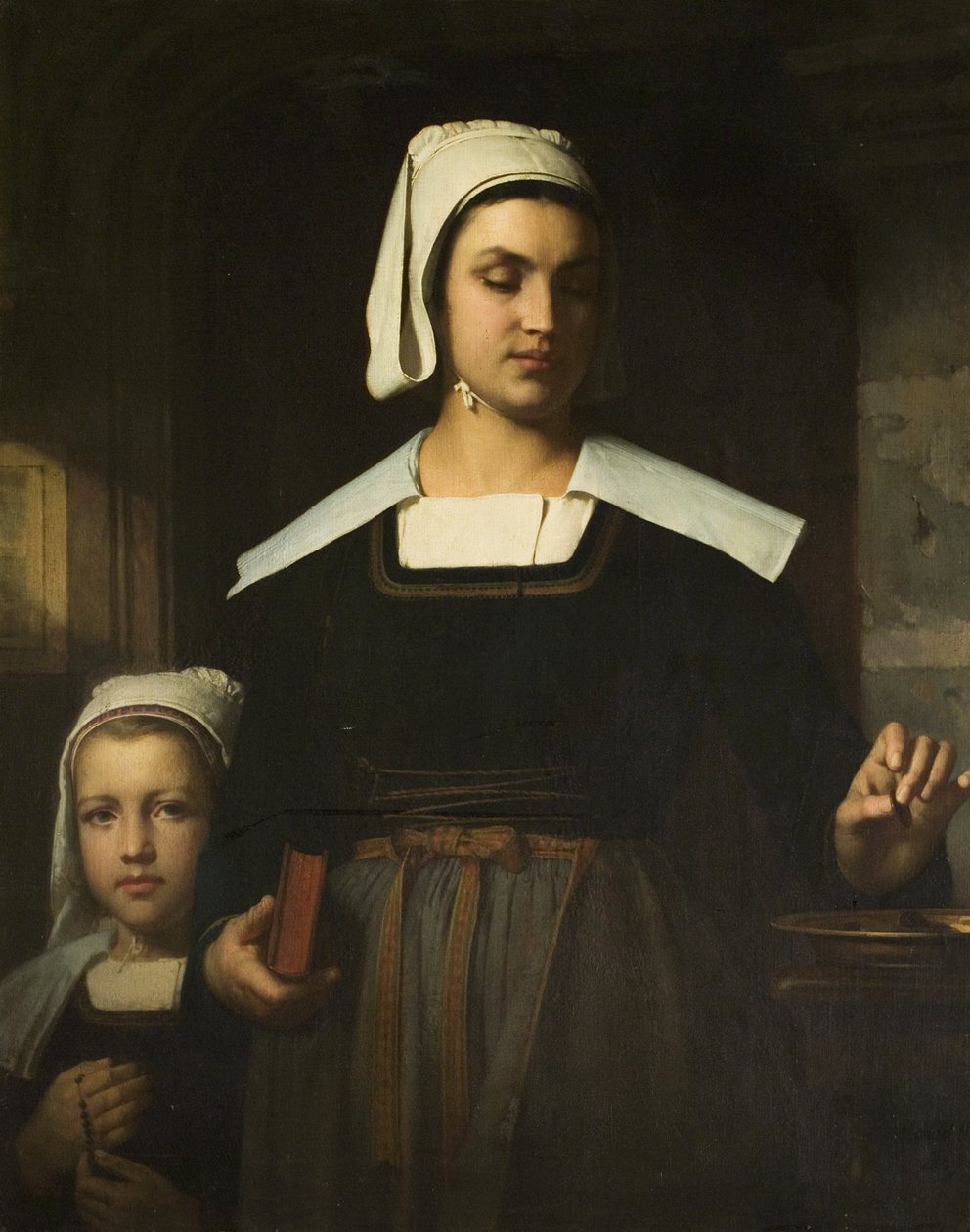 Das Scherflein der Witwe, 1869 von Emile Auguste Hublin