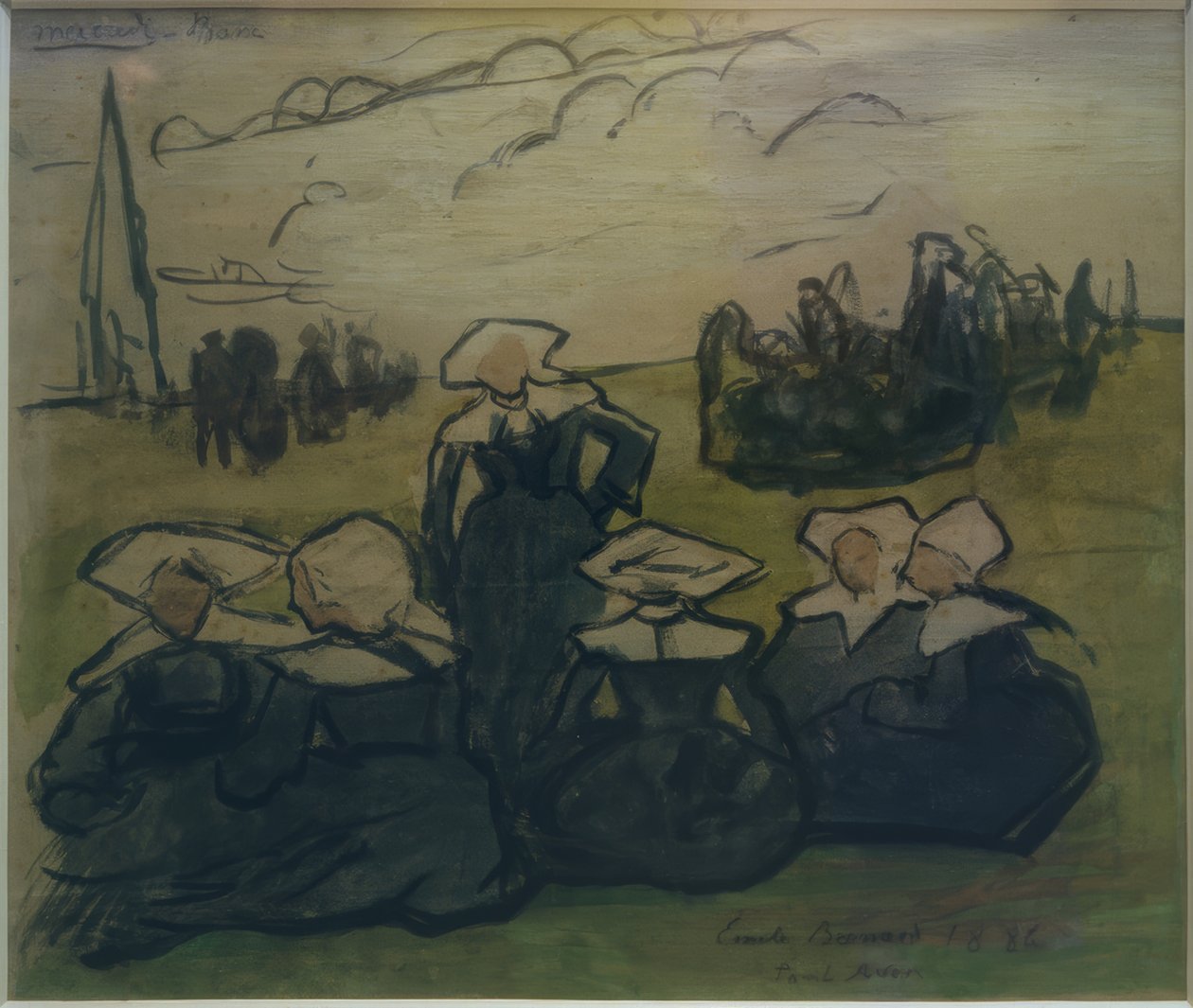 Bretoninnen auf der Wiese von Emile Bernard