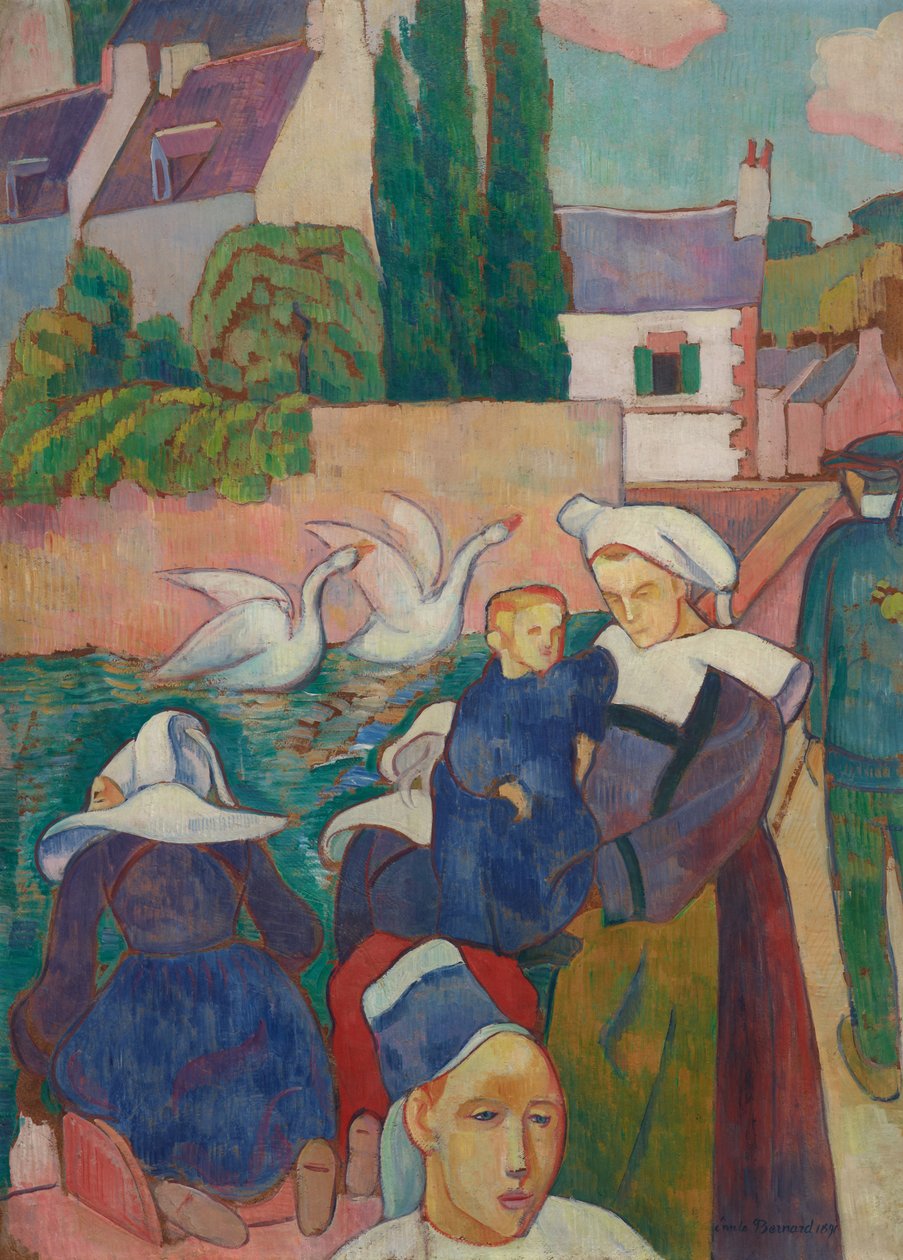 Brücke in Pont-Aven von Emile Bernard