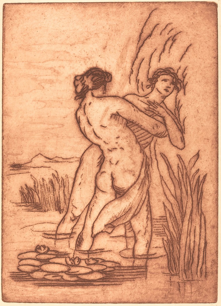 Paar im Wasser stehend von Emile Bernard