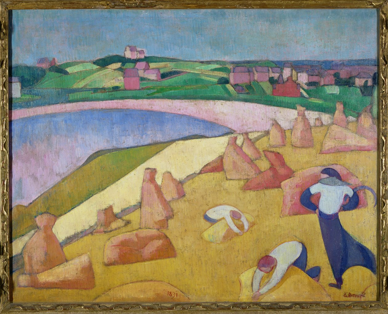 Erntezeit am Meer, 1891 von Emile Bernard