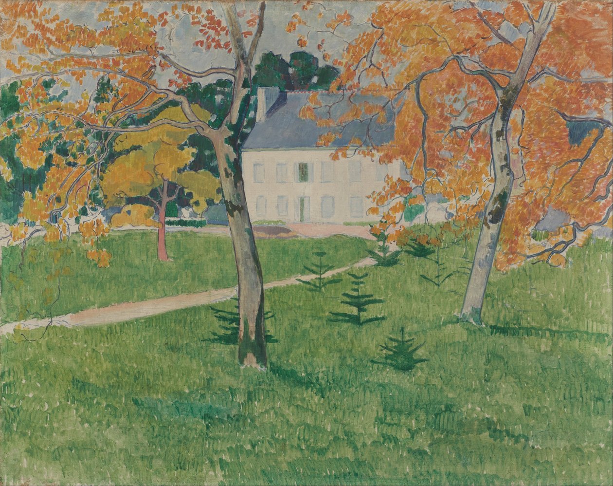 Haus unter Bäumen - Pont-Aven von Emile Bernard
