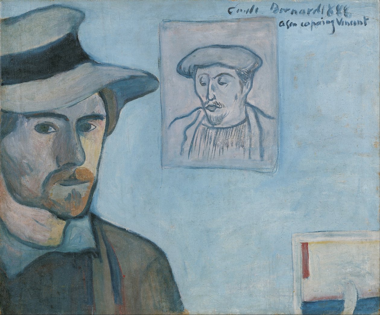 Selbstporträt mit Porträt von Gauguin von Emile Bernard