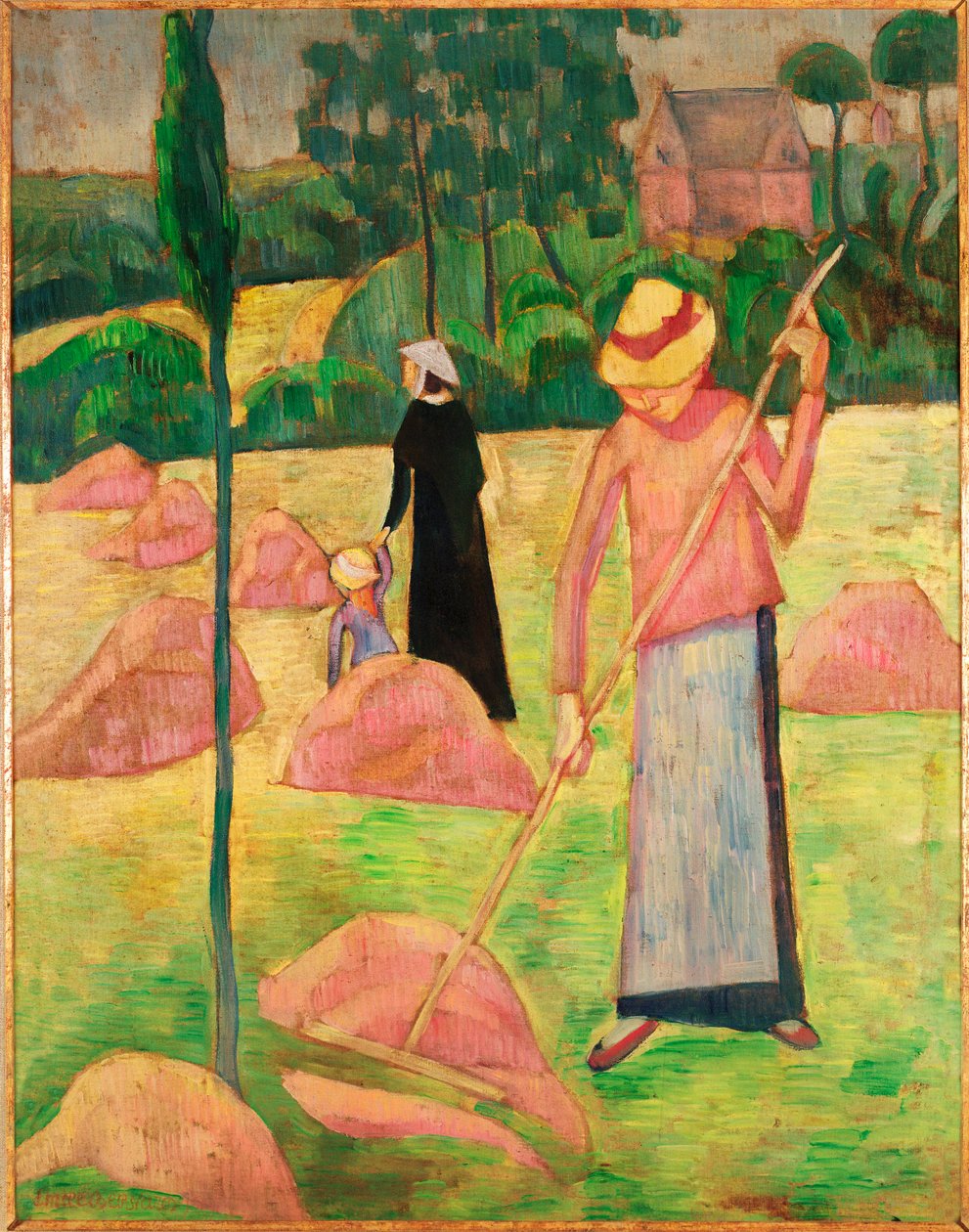 Frau mit Rechen von Emile Bernard