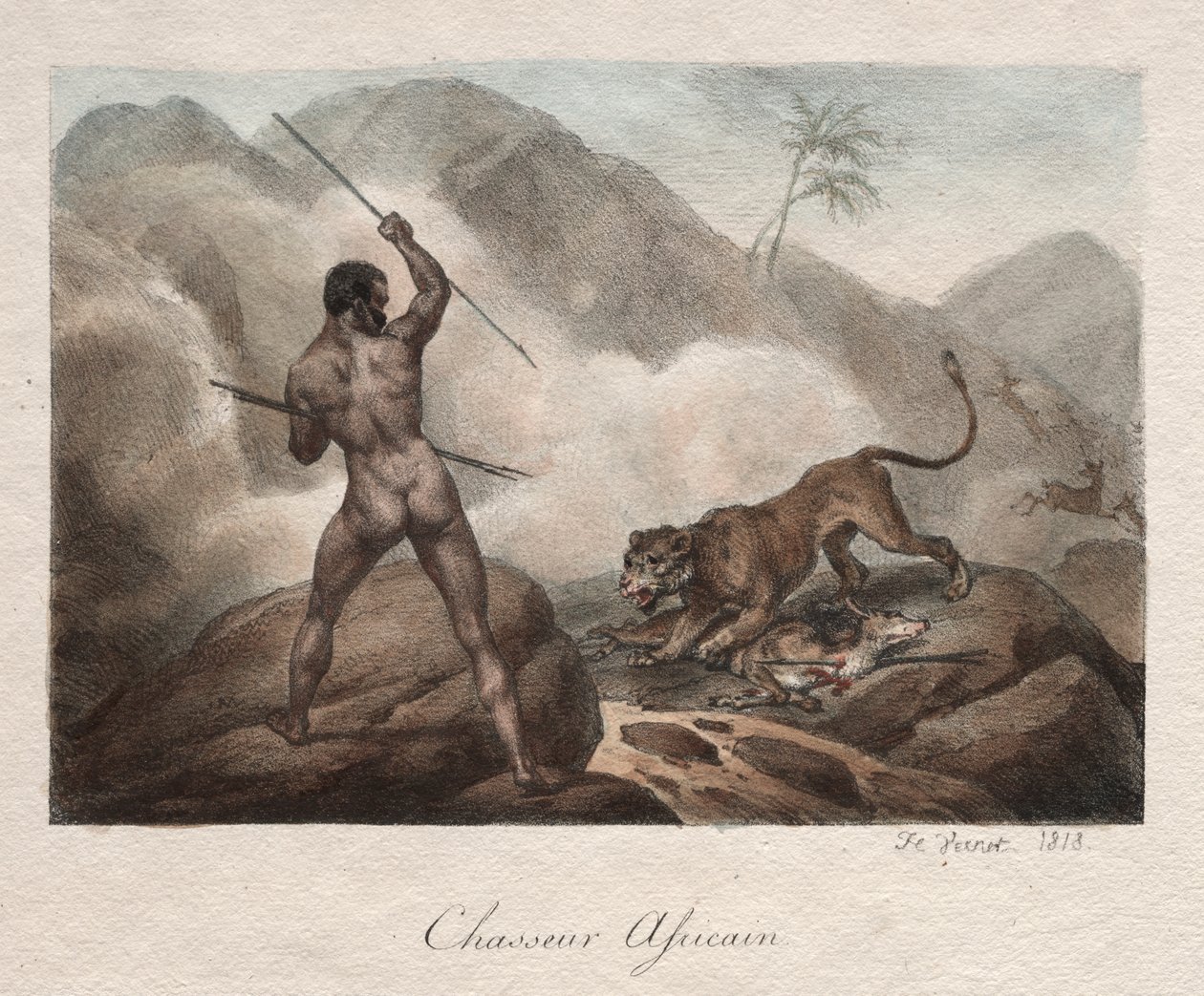 Afrikanischer Jäger von Emile Jean Horace Vernet