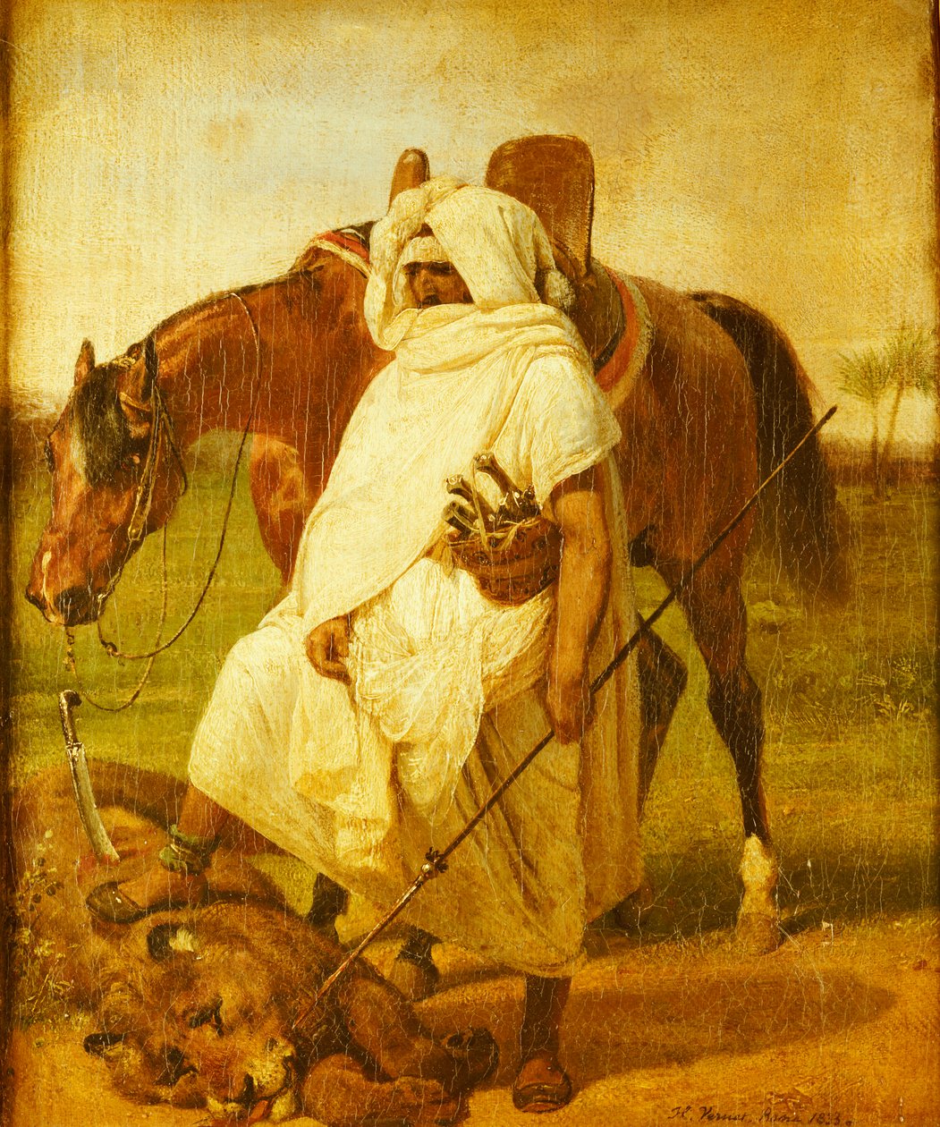 Der Löwenjäger von Emile Jean Horace Vernet