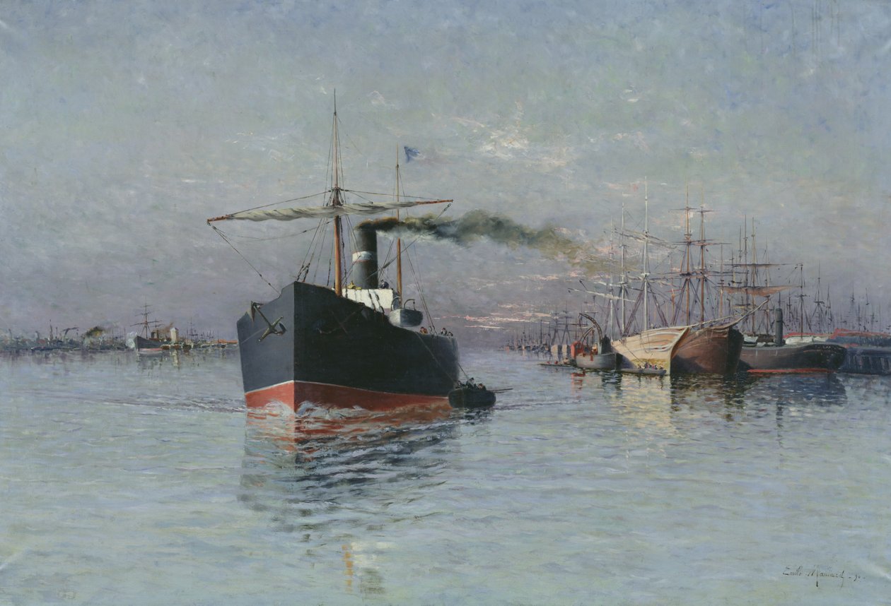 Das große Dock von Dünkirchen, 1890 von Emile Maillard