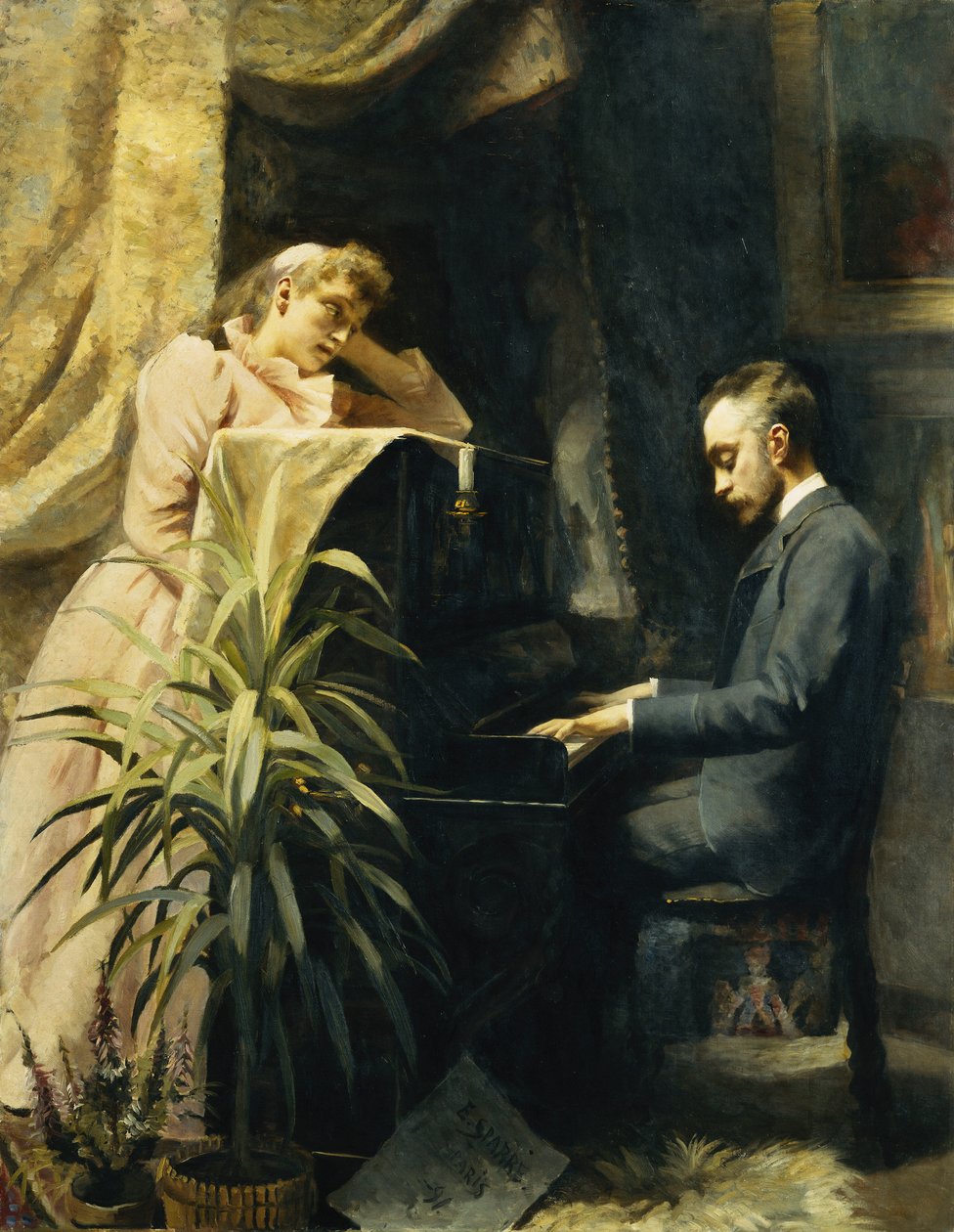Am Klavier, 1891 von Emma Sparre