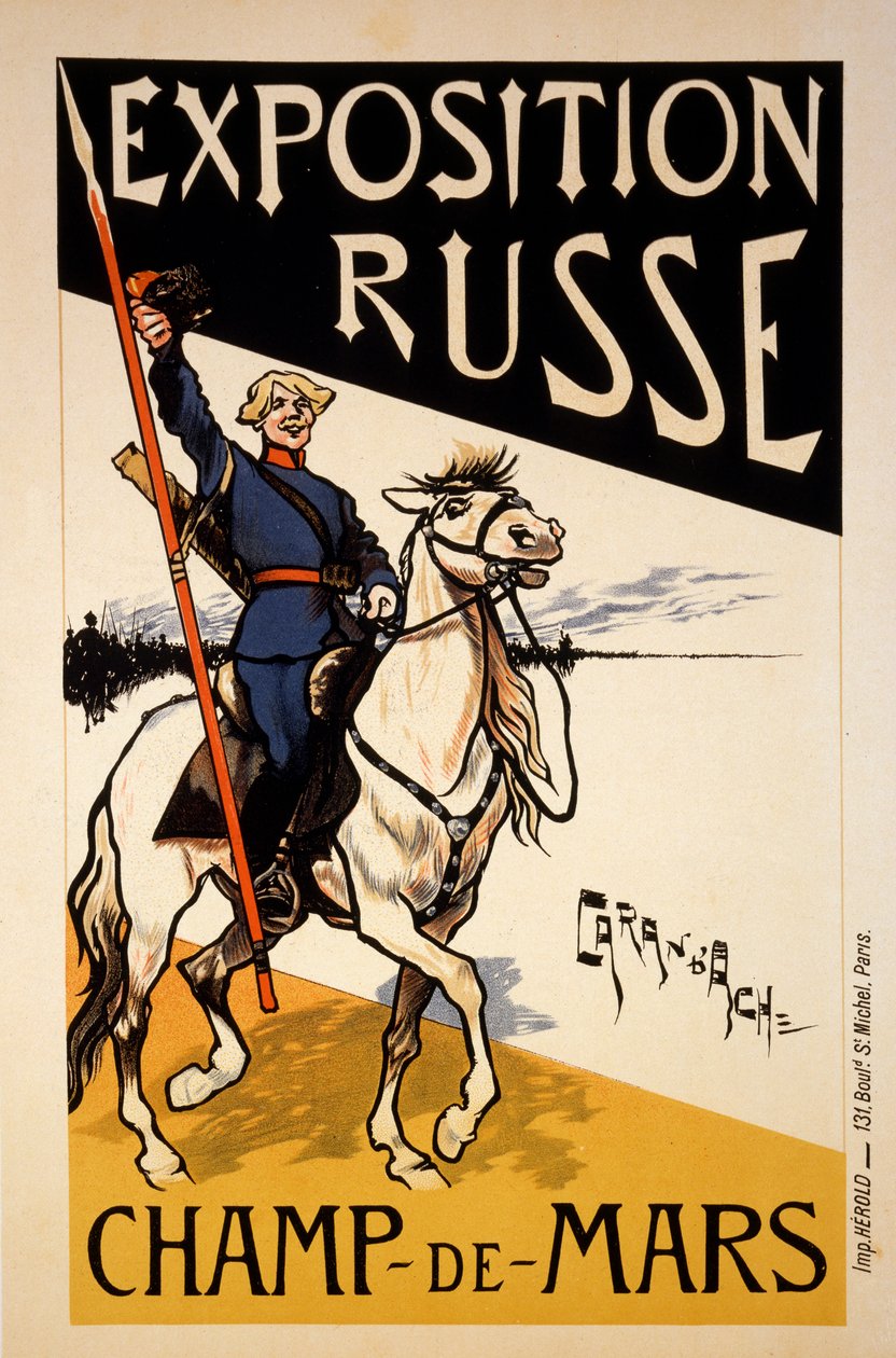 Plakat für eine russische Ausstellung im Champs de Mars, Paris, ca. 1910 von Emmanuel Poire Caran D