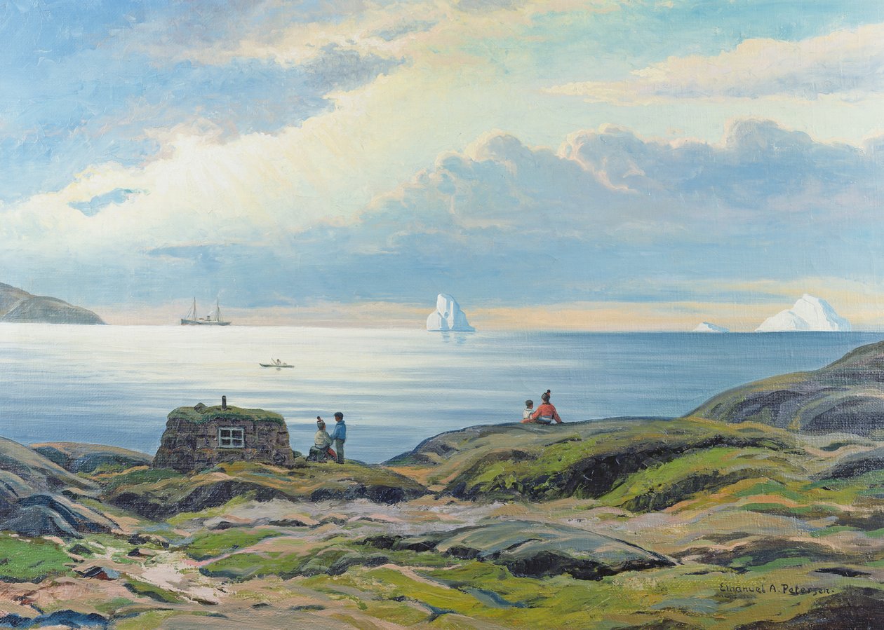 Eine Küstenansicht, Grönland von Emmanuel A. Petersen