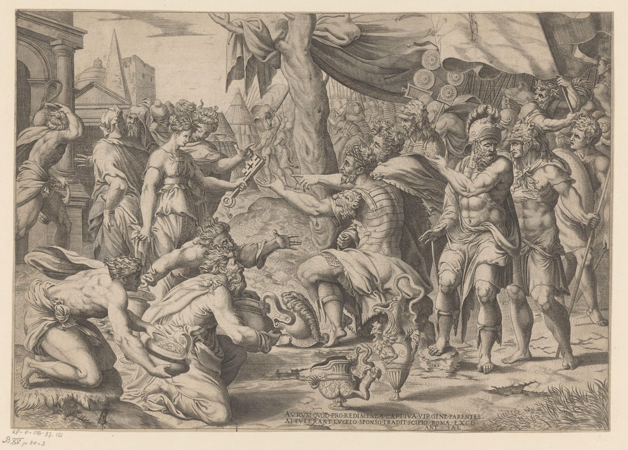 Scipio erhält Geschenke von Enea Vico (possibly)