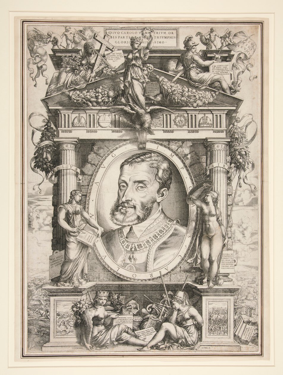 Porträt von Karl V. von Enea Vico