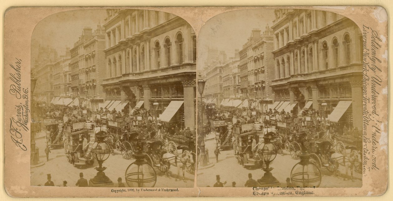 Cheapside, London; stereoskopisches Bild von English Photographer