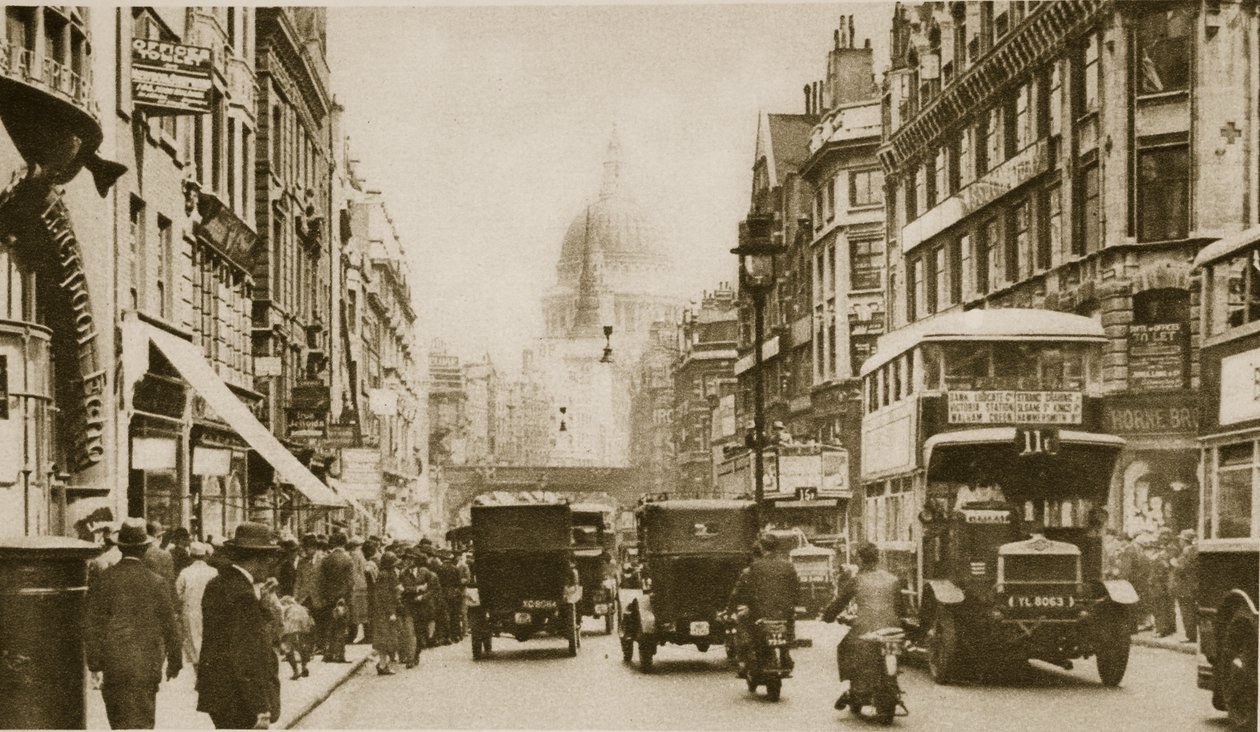 Fleet Street im Jahr 1926 von English Photographer