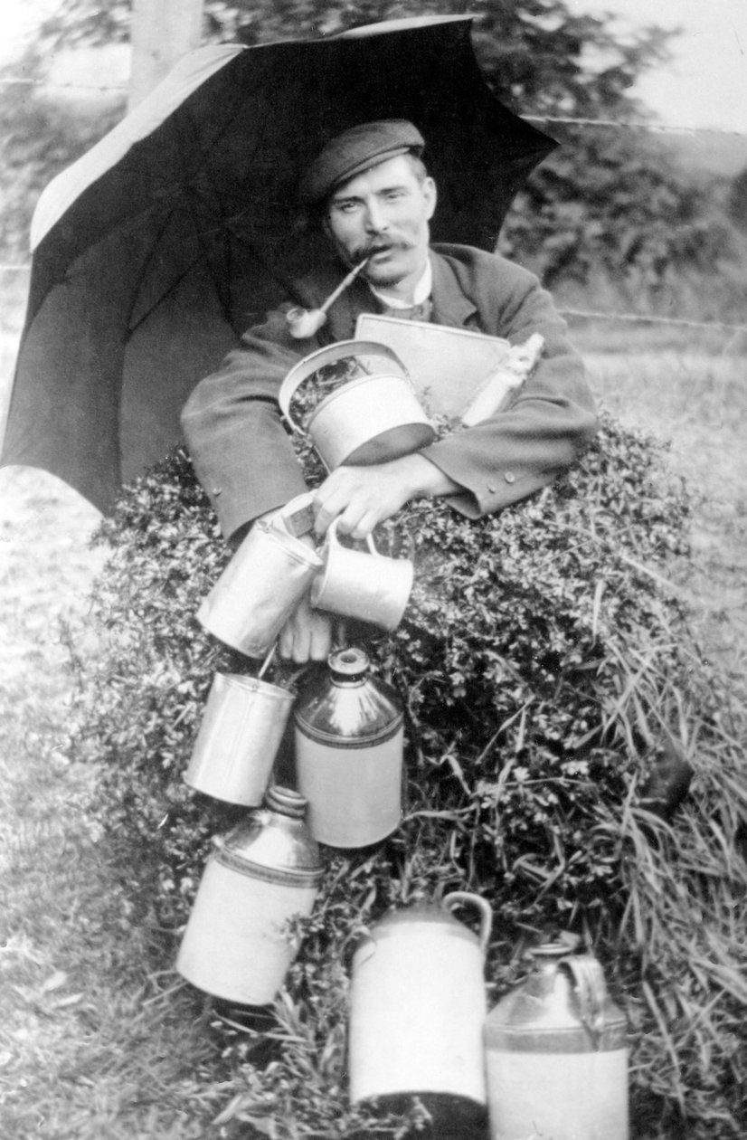 Mann mit Pfeife, 19. Jahrhundert von English Photographer