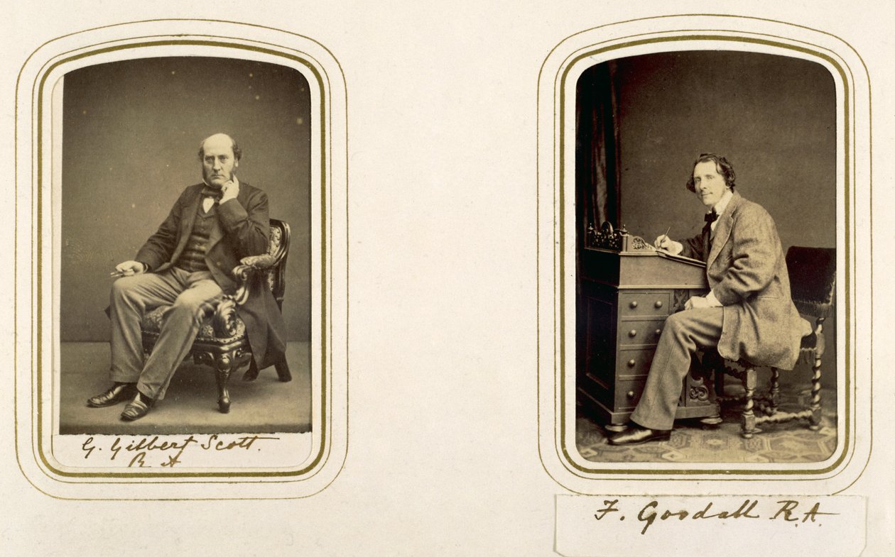 Porträts von George Gilbert Scott und Frederick Goodall (Sepia-Foto) von English Photographer