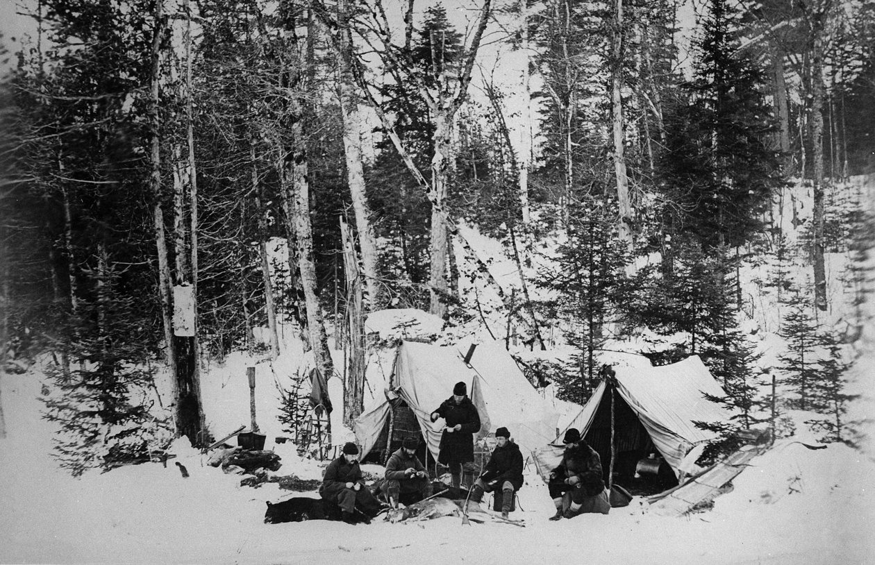 Prinz Arthurs Elchjagdexpedition in Kanada, ca. 1870 von English Photographer