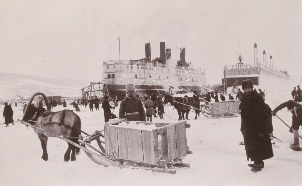 Der eisbrechende Zugfähren-Dampfer SS Baikal, Baikalsee von English Photographer